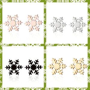 Snowflake Stainless Steel Stud Small Earrings 1 pair choose color #1147